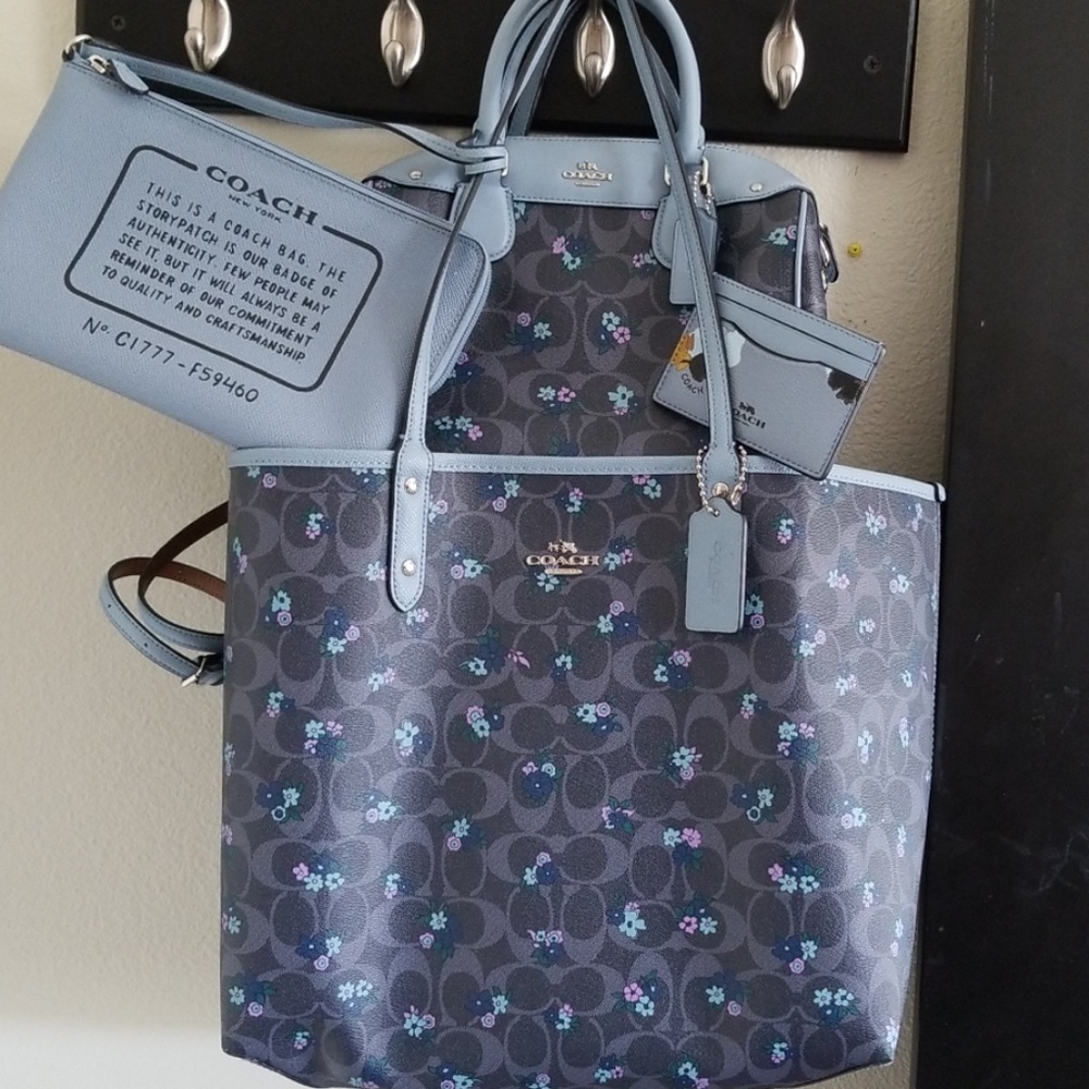 COACH Signature Floral Handbag, Wallet & Tote Set